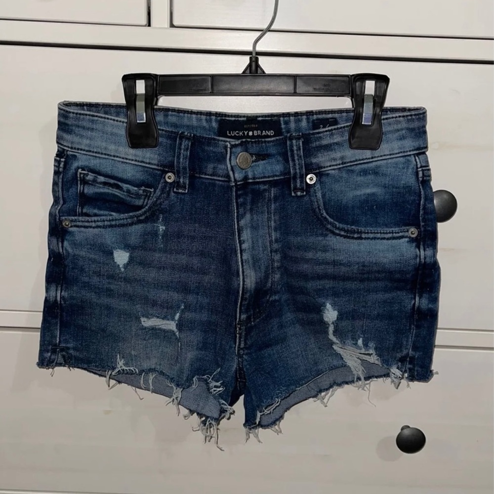 Lucky Brand Distressed High Rise Denim Shorts
